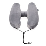 Light Grey Inflatable Travel Neck Pillow 